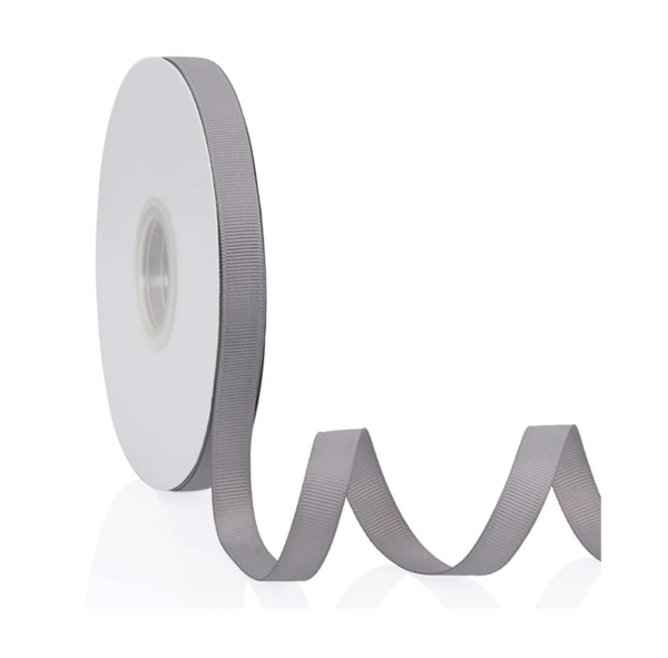 Silver Grosgrain Ribbon 3/8" - Image 2